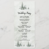 Waterverf Fir Trees Winter Wedding Programmakaart (Achterkant)