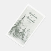 Waterverf Fir Trees Winter Wedding Servet (Hoek)