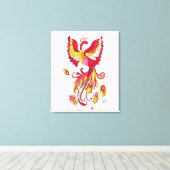 Waterverf Firebird of Phoenix Fantasy Creature Canvas Afdruk (Insitu (Houten vloer))