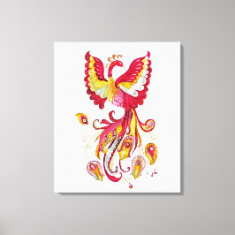 Waterverf Firebird of Phoenix Fantasy Creature Canvas Afdruk