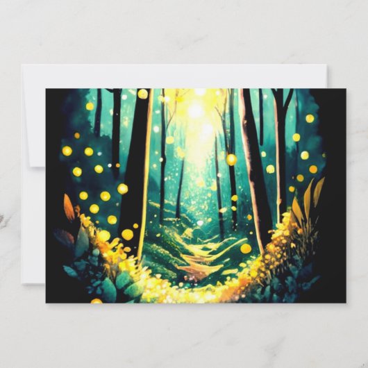 Waterverf Firefly Baby shower Kaart (Achterkant)