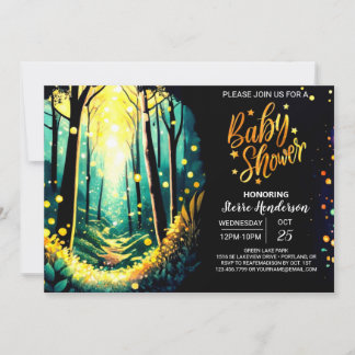 Waterverf Firefly Baby shower Kaart