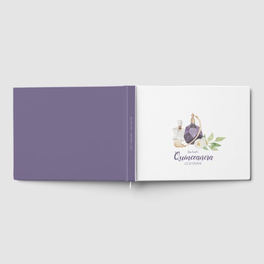 Waterverf Flacon Quinceanera Birthday Gastenboek (Volledig)