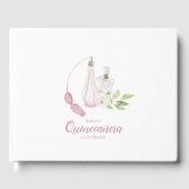 Waterverf Flacon Quinceanera Birthday Gastenboek (Voorkant)