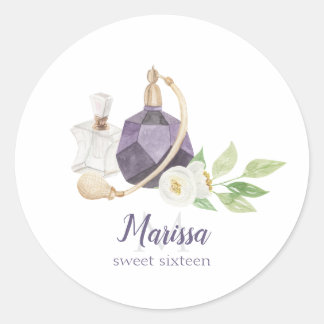 Waterverf Flacon Quinceanera Birthday Ronde Sticker