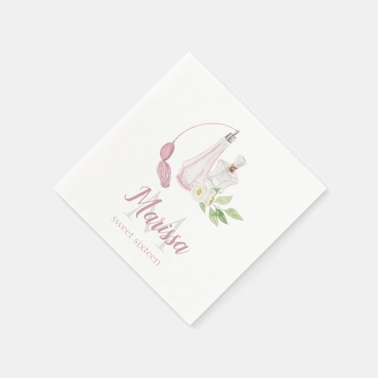 Waterverf Flacon Quinceanera Birthday Servet (Hoek)