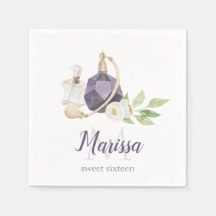 Waterverf Flacon Quinceanera Birthday Servet