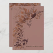 Waterverf flacons voor nieuwe jaren Kaart Paars (Voorkant / Achterkant)