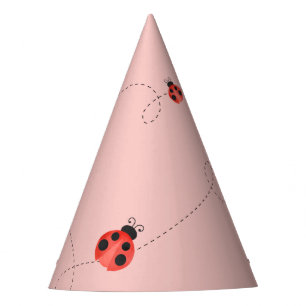 Waterverf Fladderende Lieveheersbeestjes Papieren Feesthoedjes