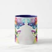 Waterverf fladderende vlinders mok (Midden)