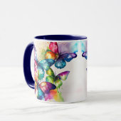 Waterverf fladderende vlinders mok (Voorkant links)