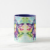 Waterverf fladderende vlinders mok (Midden)