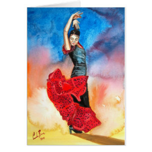 Waterverf FLAMENCO DANCER