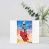 Waterverf FLAMENCO DANCER Briefkaart (Staand voorkant)