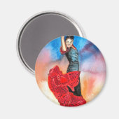Waterverf FLAMENCO DANCER Magneet (Voorkant / Achterkant)