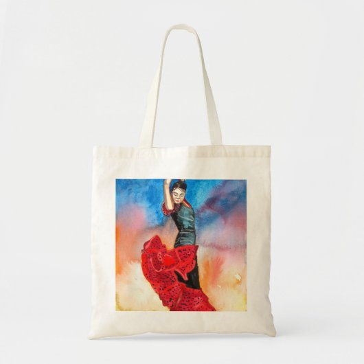 Waterverf FLAMENCO DANCER Tote Bag (Voorkant)