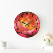 Waterverf Flaming Red Rose Grote Klok (Huis)