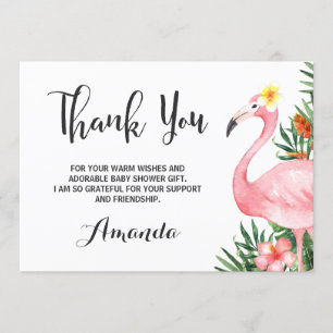 Waterverf Flamingle Flamingo Hartelijk dank Bedankkaart