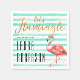 Waterverf Flamingle Mint Stripes | VRIJGEZELLENFEE Servet