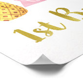 Waterverf Flamingo 1st Birthday Welkome Poster (Hoek)