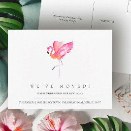 Waterverf Flamingo Adreswijziging Postkaarten