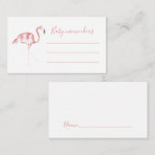 Waterverf Flamingo Baby naam ideeën Baby shower Informatiekaartje (Voorkant / Achterkant)