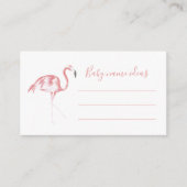 Waterverf Flamingo Baby naam ideeën Baby shower Informatiekaartje (Voorkant)