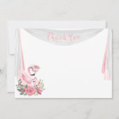 Waterverf Flamingo Baby Shower Bedankkaart Kaart (Voorkant)