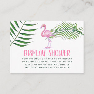 Waterverf Flamingo Baby Shower Weergave Shower Informatiekaartje