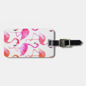 Waterverf Flamingo |  Bagagelabel (Voorkant horizontaal)