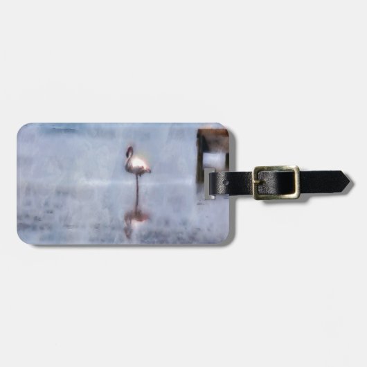 Waterverf Flamingo Bagagelabel (Voorkant horizontaal)