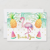 Waterverf Flamingo Birthday Dank u wel Bedankkaart (Voorkant)