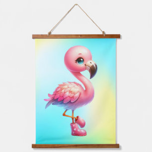Waterverf Flamingo Cartoon Beeldmateriaal Hangend Wandkleed