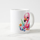Waterverf Flamingo Cartoon Clipart Grote Koffiekop (Voorkant rechts)