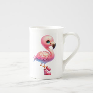 Waterverf Flamingo Cartoon Clipart Porselein Kop