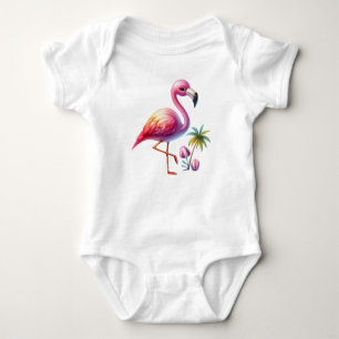 Waterverf Flamingo Cartoon Clipart Romper