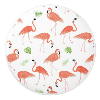 Waterverf Flamingo Ceramic Drawer Knop