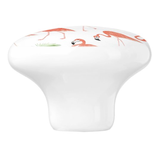 Waterverf Flamingo Ceramic Drawer Knop (Zijkant)