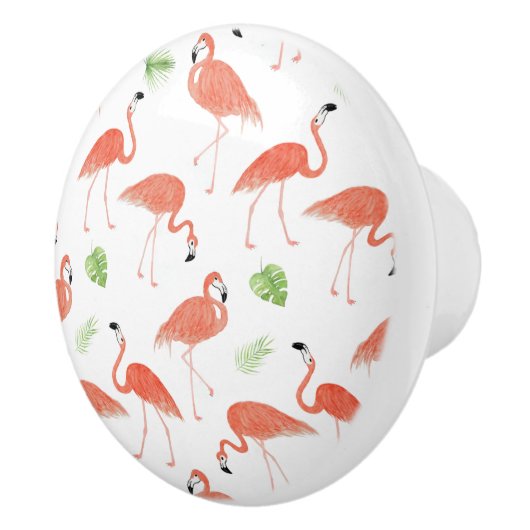 Waterverf Flamingo Ceramic Drawer Knop (Rechts)