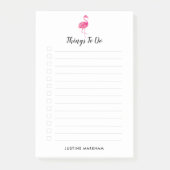 Waterverf Flamingo die wordt gepersonaliseerd om L Post-it® Notes (Voorkant)
