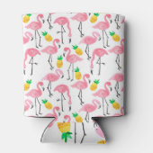 Waterverf Flamingo en Ananas: Tropische Set. Blikjeskoeler (Achterkant)