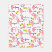 Waterverf Flamingo en Ananas: Tropische Set. Fleece Deken (Voorkant)