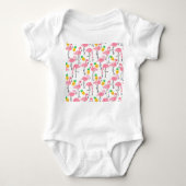 Waterverf Flamingo en Ananas: Tropische Set. Romper (Voorkant)