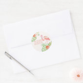 Waterverf Flamingo en Funny Quote Tropical Ronde Sticker (Envelop)