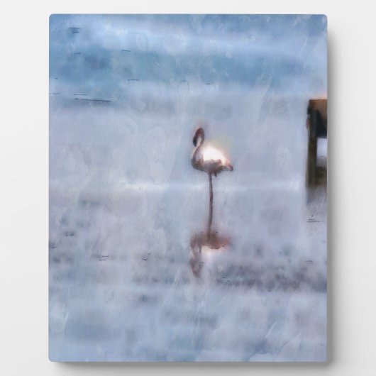 Waterverf Flamingo Fotoplaat (Voorkant)