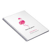 Waterverf Flamingo Gepersonaliseerde het Dagboek v Notitieboek (Rechterzijde)