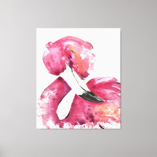 Waterverf Flamingo Gifts Lover   Flamingoliefhebbe Canvas Afdruk