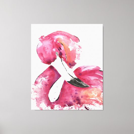 Waterverf Flamingo Gifts Lover | Flamingoliefhebbe Canvas Afdruk (Voorkant)