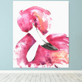 Waterverf Flamingo Gifts Lover | Flamingoliefhebbe Canvas Afdruk (Insitu (Houten vloer))
