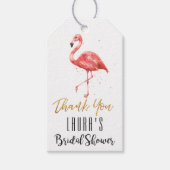 Waterverf Flamingo Gold Glitter | VRIJGEZELLENFEES Cadeaulabel (Voorkant)